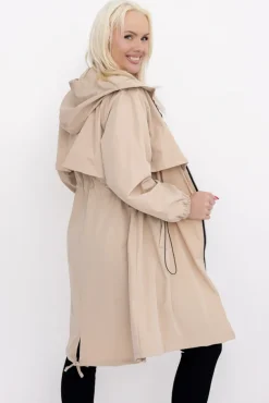 Beżowa Kurtka parka KORMI<Włoski