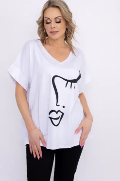 Biała Bluzka BELIANO Wzór 1<Włoski Online