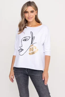 Biała Bluzka REVUMI Wzór 1<Włoski Discount
