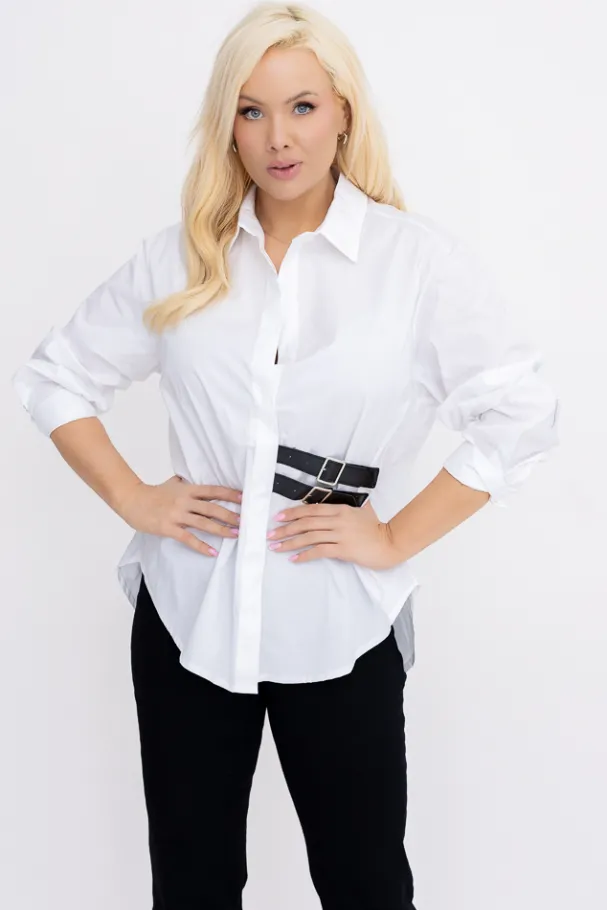 Biała Koszula LOVERI<Włoski Sale