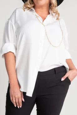 Biała Koszula oversize DEMENO<Polski Sale