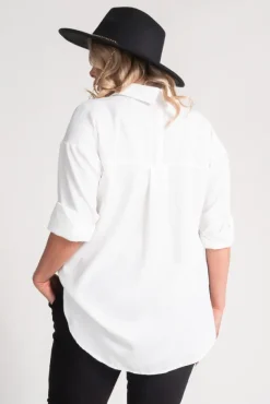 Biała Koszula oversize DEMENO<Polski Sale