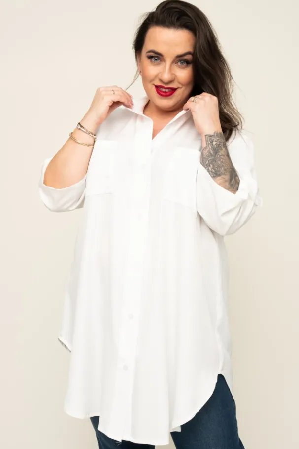 Biała Koszula SIRIN<Włoski New