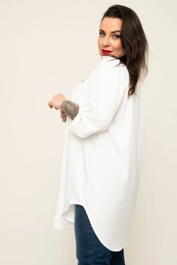 Biała Koszula SIRIN<Włoski New