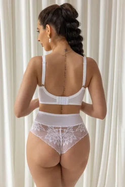 Białe Stringi CRYSTAL Wysoki Stan<Polski Sale
