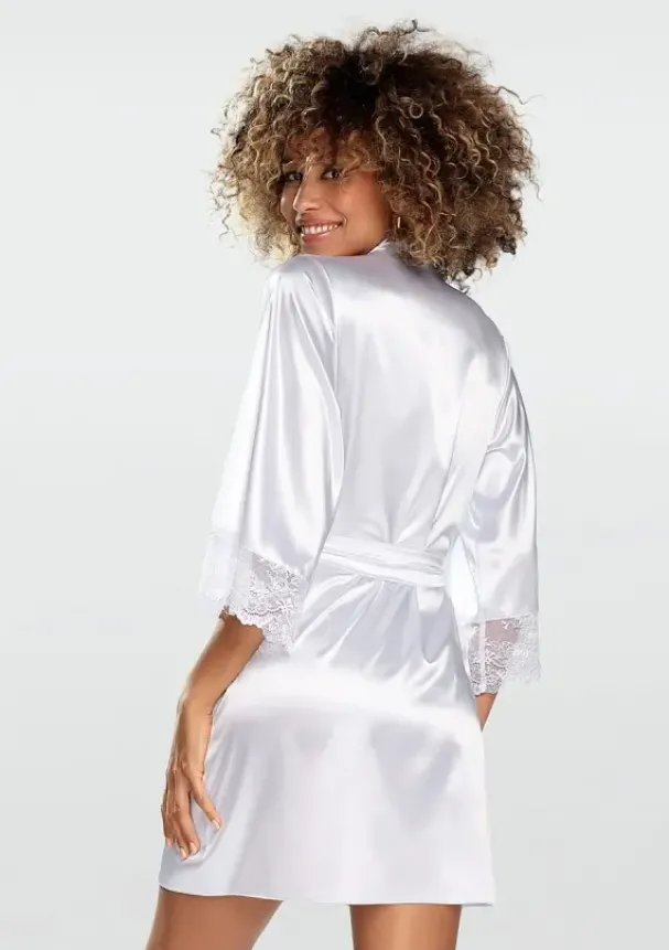 Biały Szlafrok satynowy TRIXA<Polski New