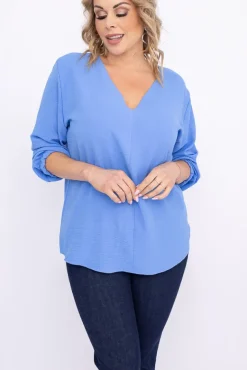 Błękitna Bluzka PRUDI<Polski Outlet