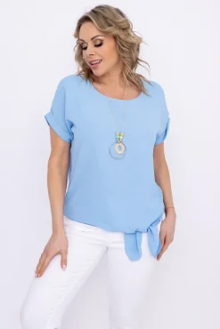 Błękitna Bluzka z wisiorkiem FAIRY<Włoski Discount