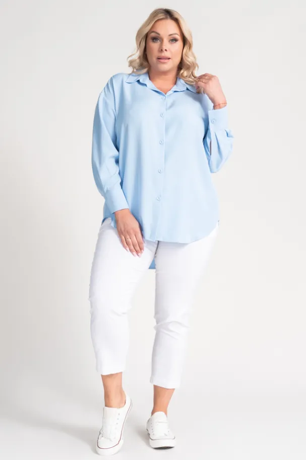 Błękitna Koszula oversize DEMENO<Polski Sale