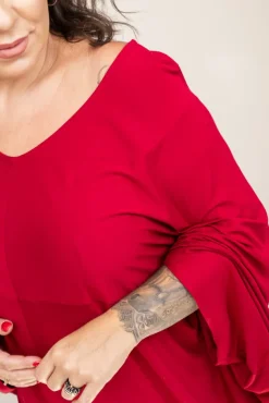 Bordowa Sukienka HERMI<Polski Online