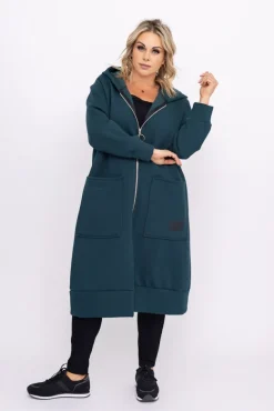 Butelkowozielona Bluza ocieplana VERMEN<Włoski Discount