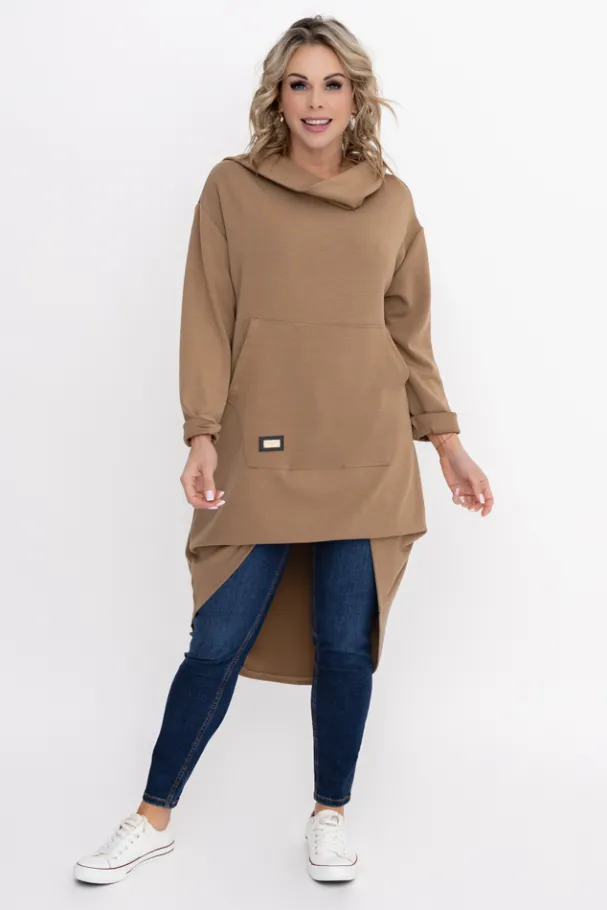 Camelowa Bluza z kapturem OASIS<Włoski Hot