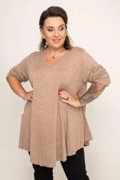 Camelowy Sweter VERGEMO<Włoski Sale