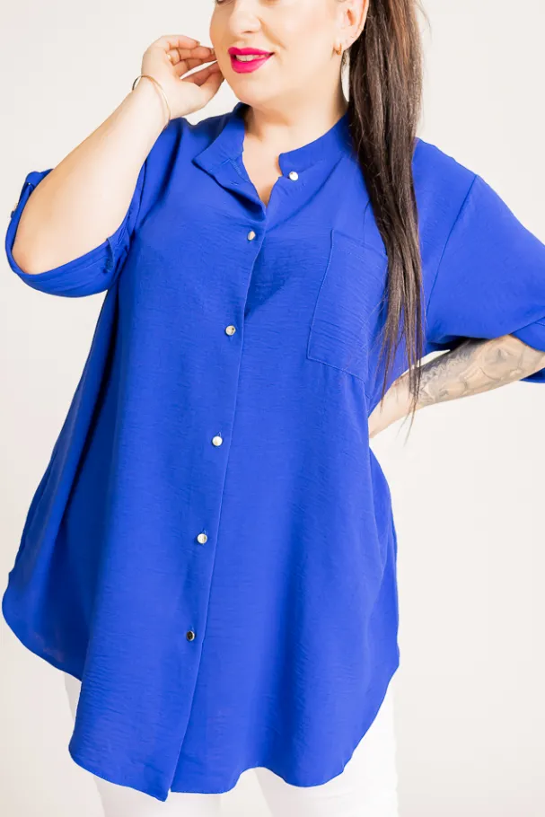 Chabrowa Koszula ze stójką LERIA<Polski Discount