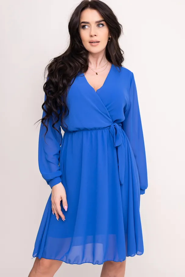 Chabrowa Sukienka Elegancka PERLA<Włoski New