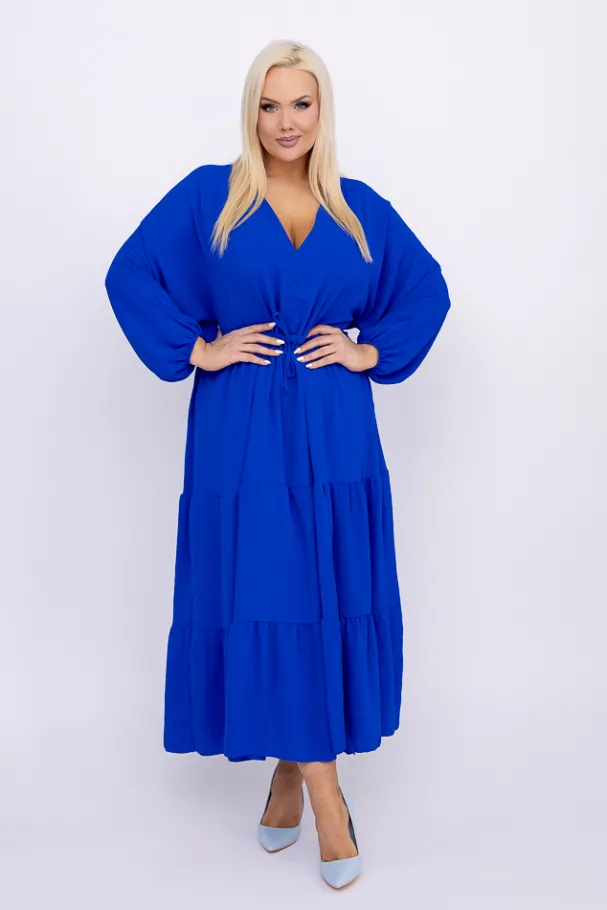 Chabrowa Sukienka z rozcięciem TERUMI<Włoski New