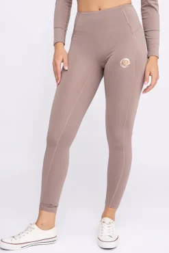 Ciemnobeżowe Legginsy sportowe SPINTI<Polski New