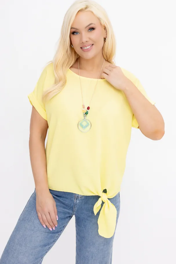 Cytrynowa Bluzka z wisiorkiem FAIRY<Włoski Discount