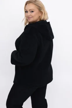 Czarna Bluza bouclé LONTINA<Włoski Clearance