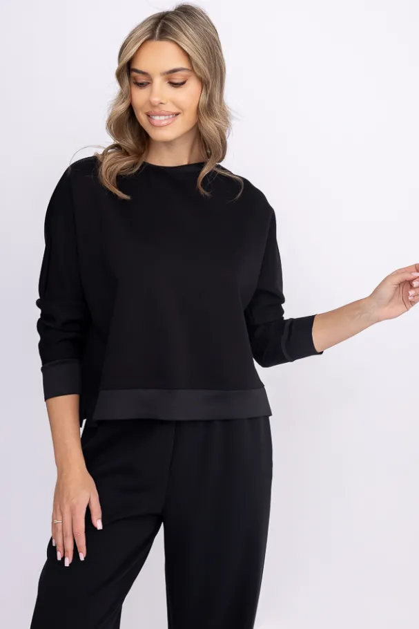 Czarna Bluza dresowa FORMI<Włoski Online
