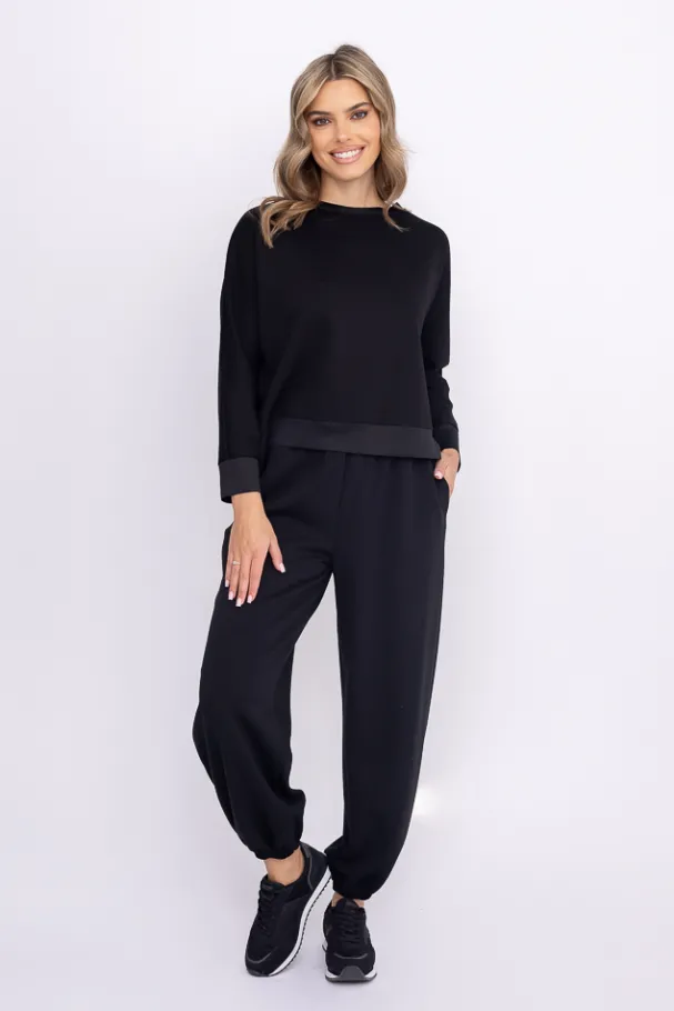 Czarna Bluza dresowa FORMI<Włoski Online