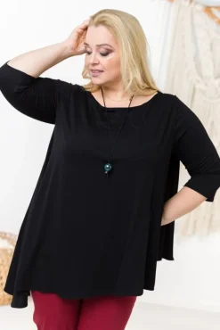 Czarna Bluzka ORUNA Plus Size<Polski Online