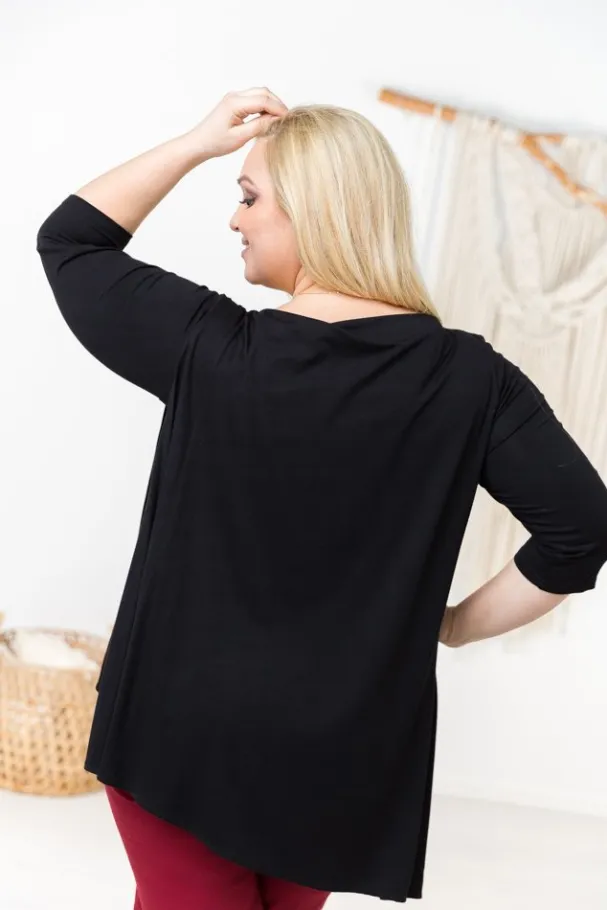 Czarna Bluzka ORUNA Plus Size<Polski Online