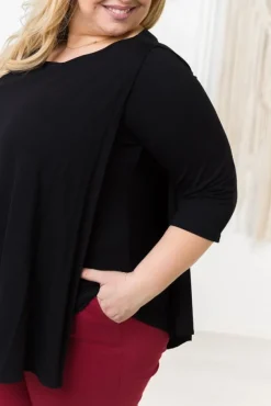 Czarna Bluzka ORUNA Plus Size<Polski Online