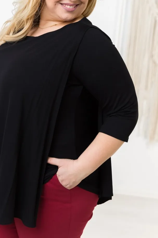 Czarna Bluzka ORUNA Plus Size<Polski Online