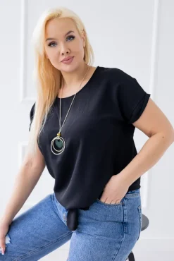 Czarna Bluzka z wisiorkiem FAIRY<Włoski New