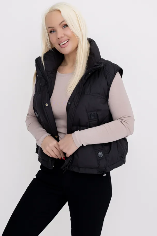 Czarna Kamizelka ocieplana BISHIO< New