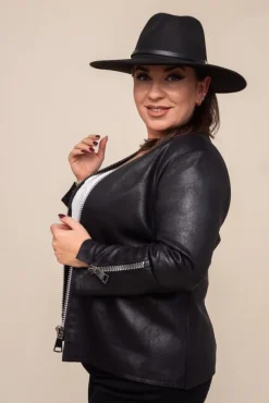 Czarna Marynarka SCIATA Plus Size Wzór 1<Polski New