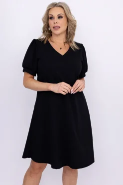 Czarna Sukienka BERGIA<Włoski New