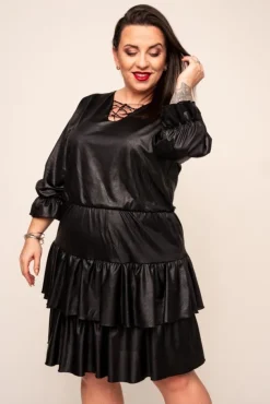 Czarna Sukienka LORESIA Plus Size<Polski Online