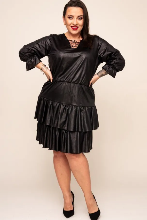 Czarna Sukienka LORESIA Plus Size<Polski Online