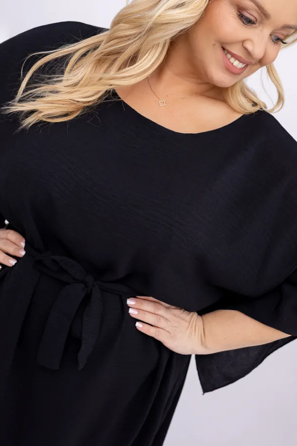 Czarna Tunika kimono LUNDIA<Polski Discount