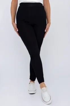 Czarne Legginsy prążkowane STRIPO<Polski Hot
