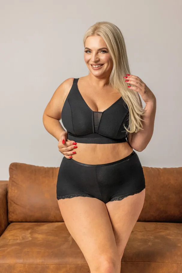 Czarne Szorty MARCELLA<Polski Hot