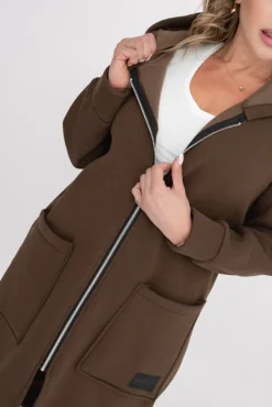 Czekoladowa Bluza ocieplana VERMEN<Włoski Outlet
