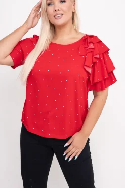 Czerwona Bluzka TORRERI<Polski Outlet