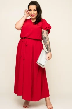 Czerwona Sukienka BLANCY<Polski