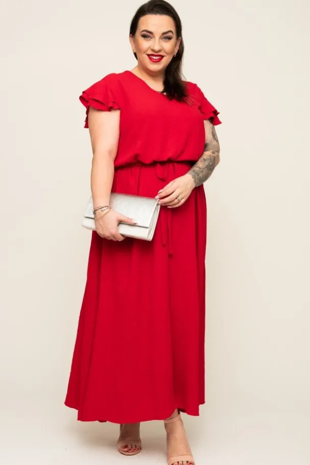 Czerwona Sukienka BLANCY<Polski