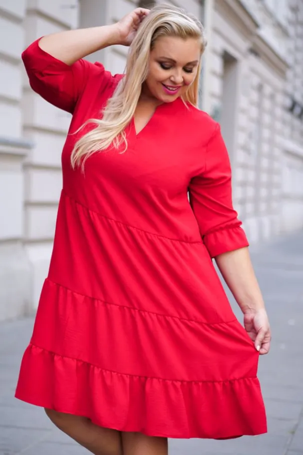 Czerwona Sukienka TUTI<Polski Clearance