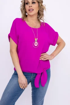 Fioletowa Bluzka z wisiorkiem FAIRY<Włoski Outlet