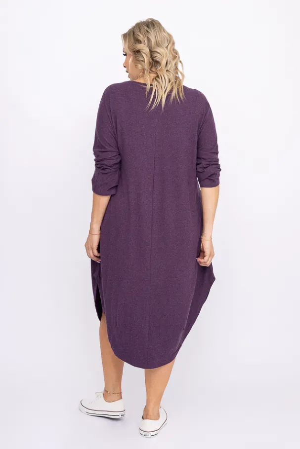 Fioletowa Sukienka DONNA<Polski Discount