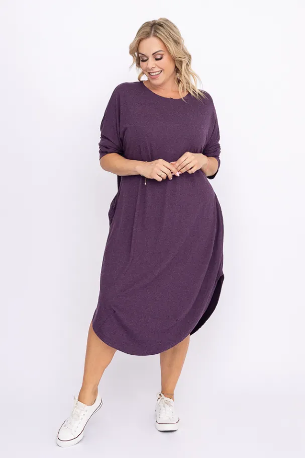 Fioletowa Sukienka DONNA<Polski Discount