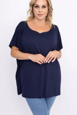 Granatowa Bluzka MALPEZA<Polski Discount