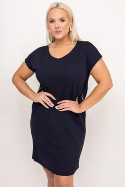 Granatowa Sukienka CARBONA<Polski Online