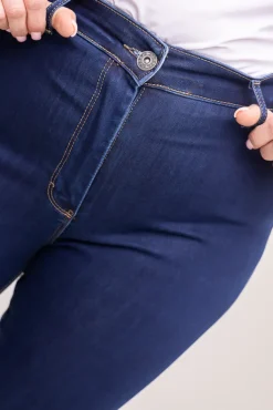 Granatowe Spodnie jeansowe PERVENI< Discount