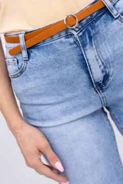Jasnoniebieskie Spodnie bermudy z paskiem VIGIO<Włoski Sale